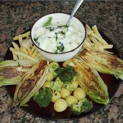 Endivias a la plancha, con salsa de yogur y manzanas 🍎 🍏🍎🍏🍶-レシピのメイン写真