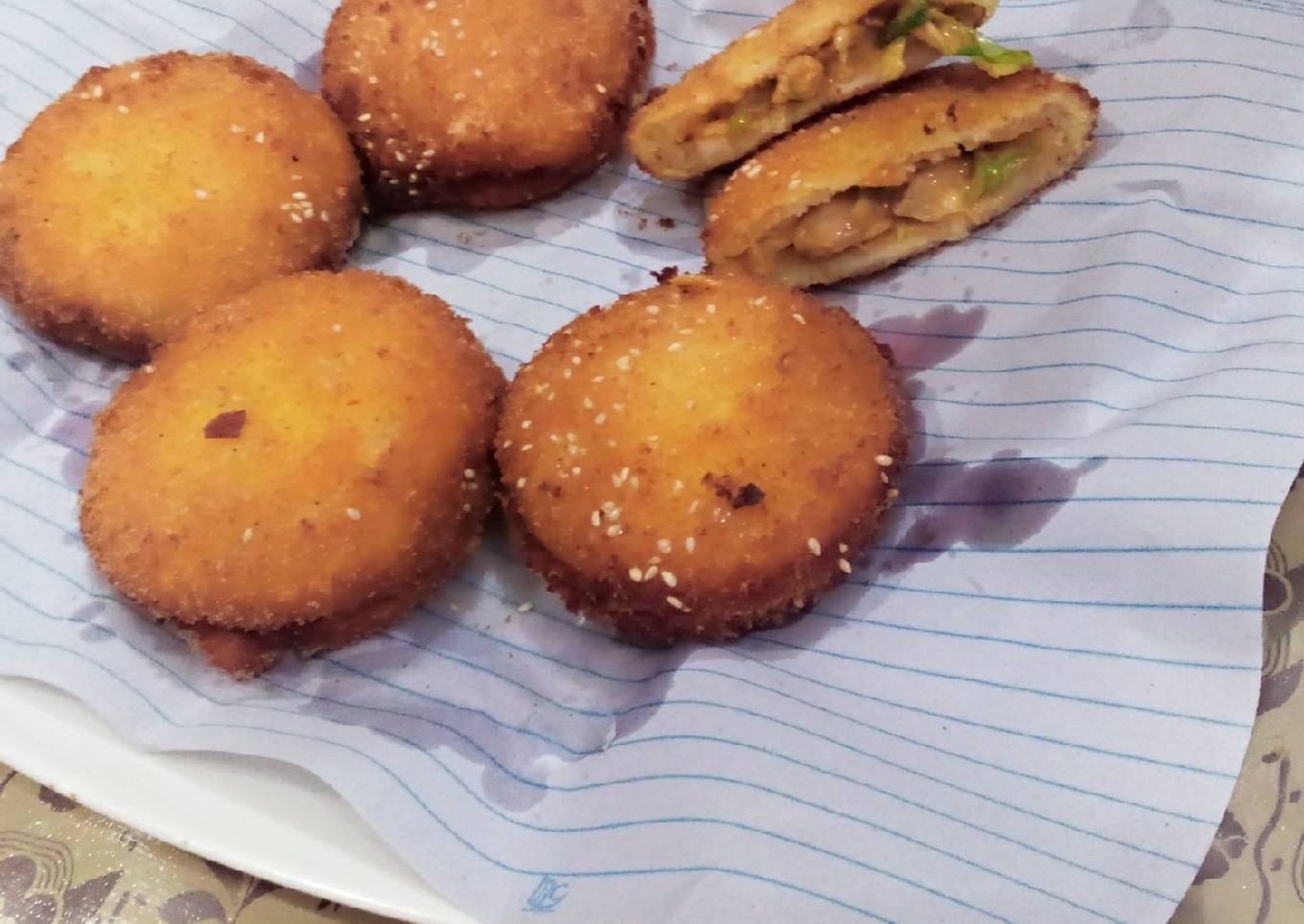 Fried chicken patties