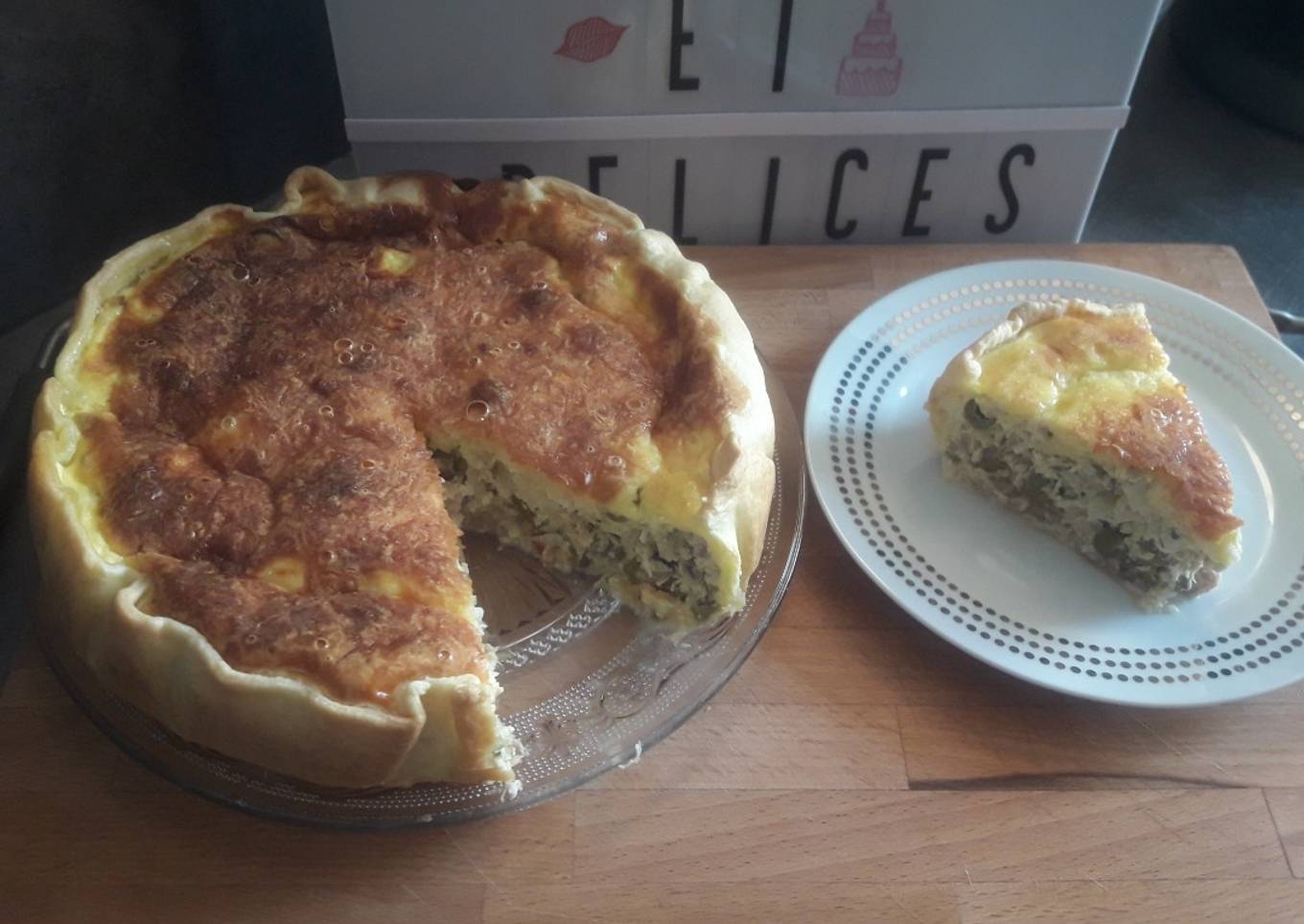 Quiche au poulet et olives