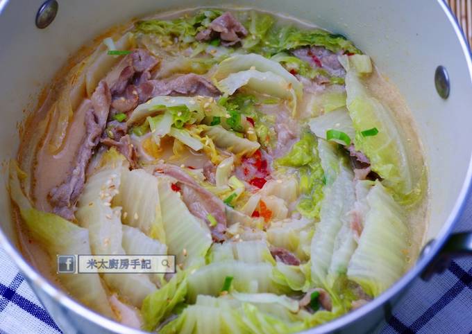 大白菜豚肉豆乳鍋 食譜成品照片
