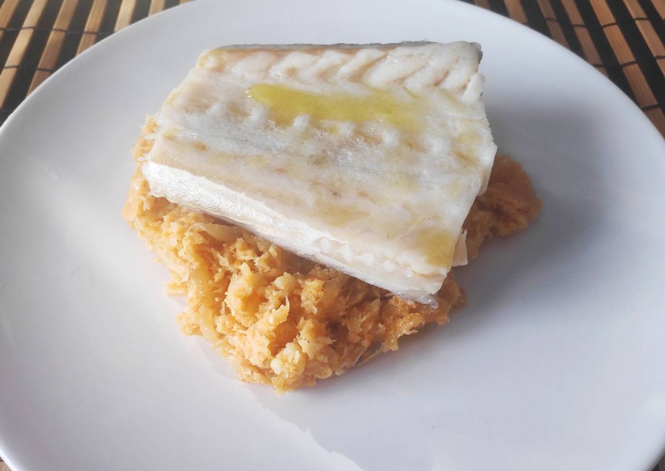Bacalao a baja temperatura con cuscús de coliflor 💰 2'50€