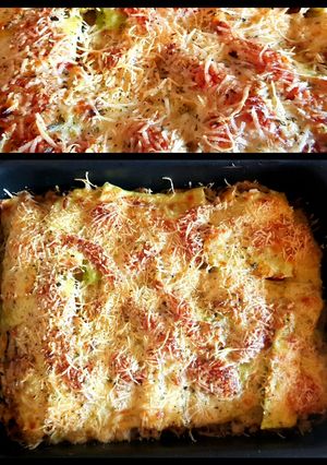 Una foto de Pastel de BERENJENA y zuccini, relleno de tofu #caminodesabores