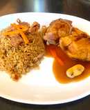 Enrollado de pollo con guindón y tocino