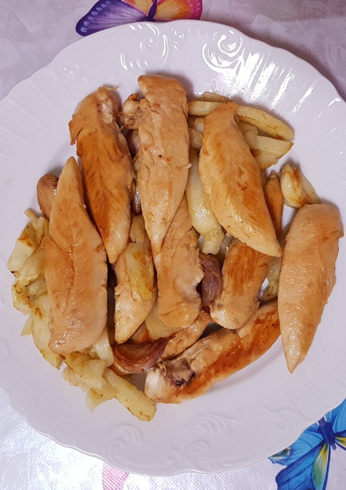 Una foto de Solomillo de pollo al whisky