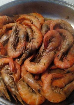 Una foto de Langostinos en cazuela