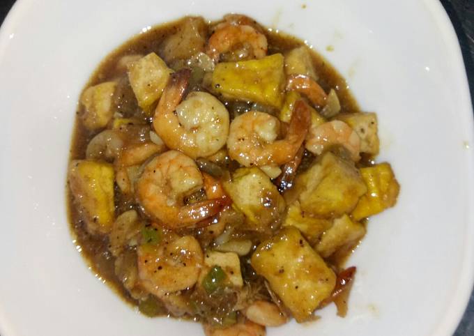 Cara Gampang Membuat Tumis Udang Tahu Saus Lada Hitam, Enak Banget