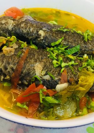 Hình của món Cá rô canh dưa chua.