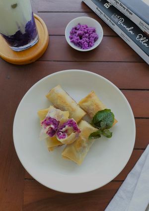 Foto resep Lumpia Ubi ungu keju lumer
