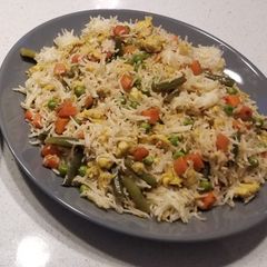 A picture of Chinese egg fried rice.