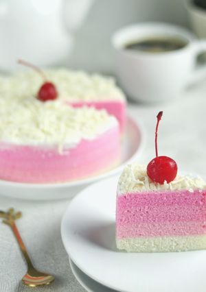 Foto resep Bolu Kukus Putih Telur Ombre