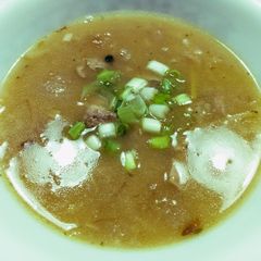 A picture of Christmas turkey arroz caldo.