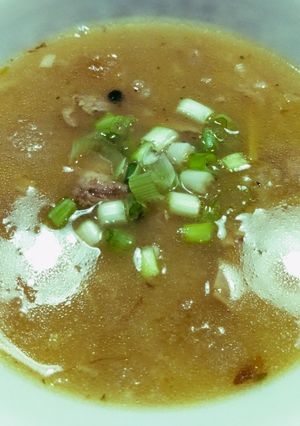 A picture of Christmas turkey arroz caldo.
