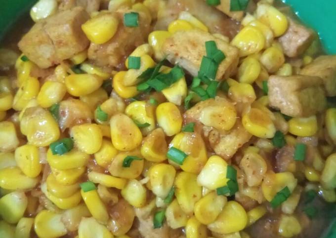Resep Jagung tahu pedas manis Anti Gagal