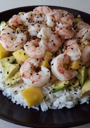 Foto principal de Ensalada de arroz jazmín con gambas