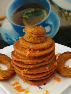 Una foto de Tortitas de calabaza con miel