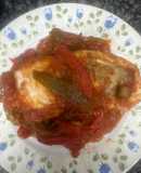 611. Bacallat amb samfaina (principal pescado)