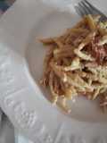 Trofie speck e noci cremose