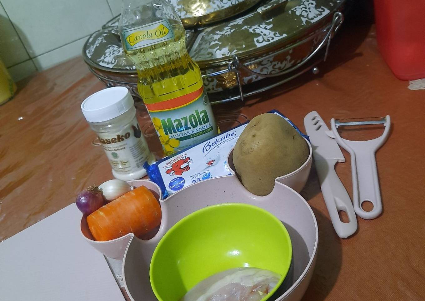 MPASI 6+ Kentang, dada ayam, wortel
