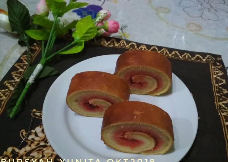 Bolu gulung selai strawberry (Gluten free)no oven