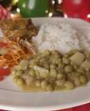 Almuerzo casero con arveja seca y sobrebarriga