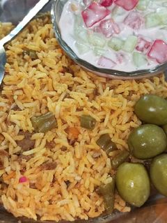 عکسی از دستور لوبیا پلو به همراه چاشنی