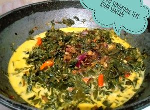 Foto resep 106)sayur daun singkong teri kuah santan