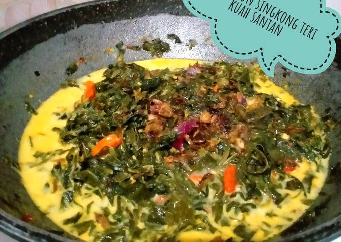 Cara Gampang Membuat 106)sayur daun singkong teri kuah santan yang Lezat Sekali