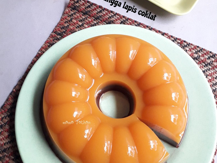 Resep Puding mangga lapis coklat Ekonomis