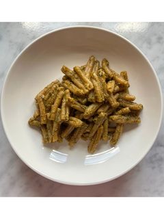 Foto di Casarecce integrali con Pesto con pomodori secchi e basilico 🍅 🌱