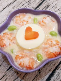 鮮蝦芙蓉豆腐蒸蛋 的食譜成品照片