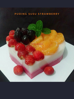 Foto resep Puding Susu Strawberry