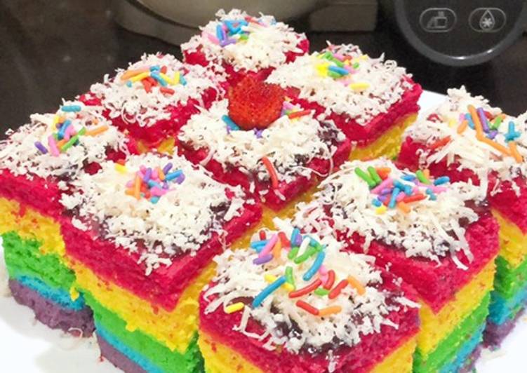 Steamed rainbow cake