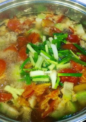 Hình của món Canh bí nấu thịt băm viên.