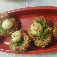Potato oats basket with paneer balls A picture of Potato oats basket with paneer balls.