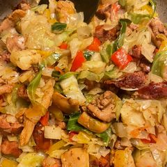 A picture of Protein packed fried cabbage.