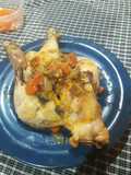 Pollo al horno 🍗 con colchón de verduritas