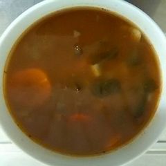 A picture of Japanese home made oxtail soup ramen past wakamen seaweed.