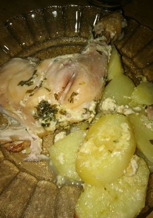 Una foto de Pollo a la leche