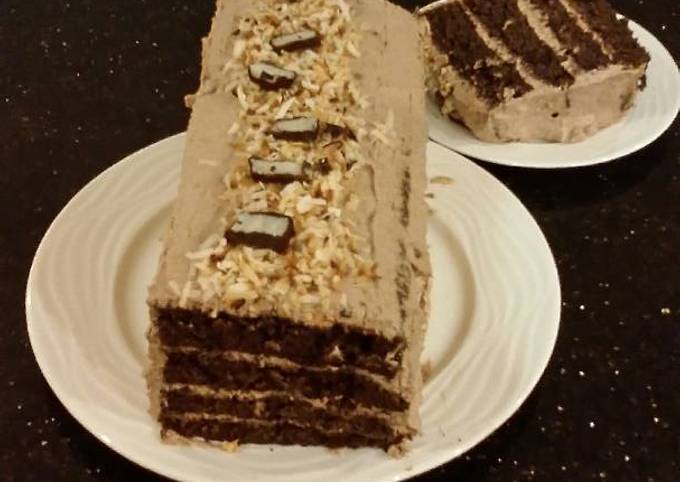 Chocolate Layer Torte with Coconut Cream Filling and Frosting