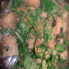 A picture of Taiwanese Turnip Cake Soup (vegetarian/gluten-free/potential to be vegan).