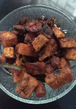 A picture of Elephant foot yam fry.