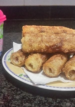 Una foto de Flamenquines dulces de nocilla