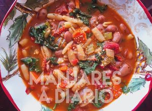 Una foto de Mi Versión Vegana de Pasta Fagioli: Más Rica Que la Tradicional!!! 😛