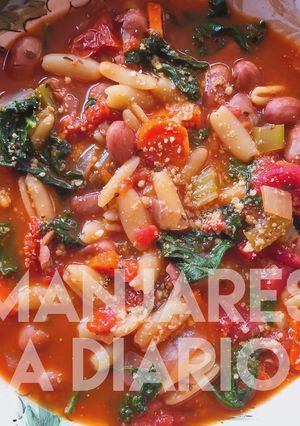 Una foto de Mi Versión Vegana de Pasta Fagioli: Más Rica Que la Tradicional!!! 😛