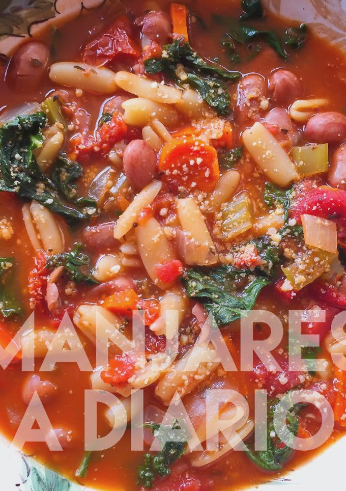 Una foto de Mi Versión Vegana de Pasta Fagioli: Más Rica Que la Tradicional!!! 😛