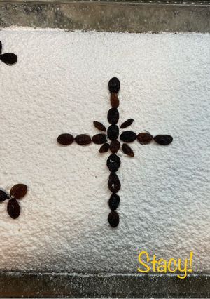 A picture of Fanouropita (Greek Walnut and Raisin Spice Cake) – Simple Version with Walnuts and Raisins!.