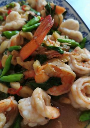 รูปของ กุ้งผัดพริกขี้หนู