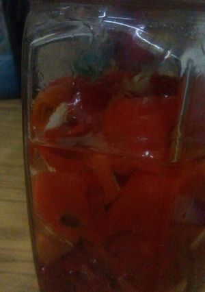 Una foto de Pimientos en aceite
