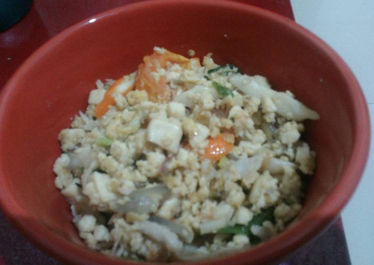 Tumis pepes tahu jamur