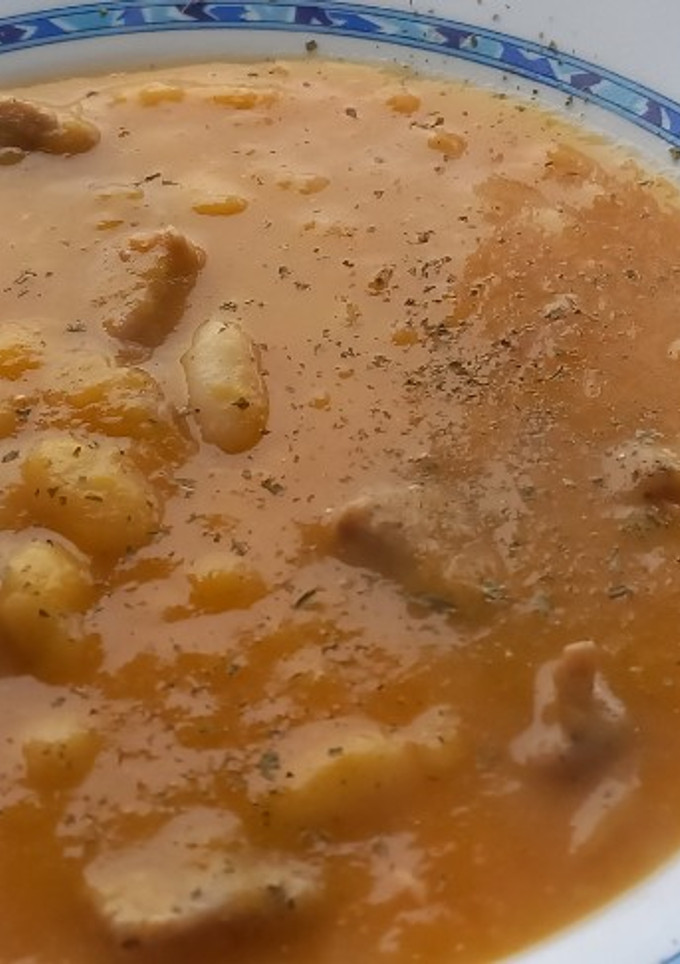 Una foto de Habas con puré de calabaza